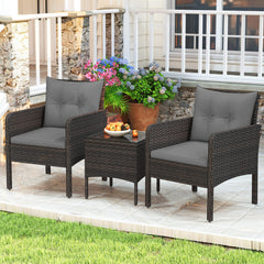 Â PE rattan is hand-woven for elegance and sun protection Â  <br>Â Soft cushions enhance seating comfort <br>Â Removable seat cushion covers for effortless cleaning <br>Â Each chair supports 400 lbs because of its strong metal frame <br>Â Adjustable foot 