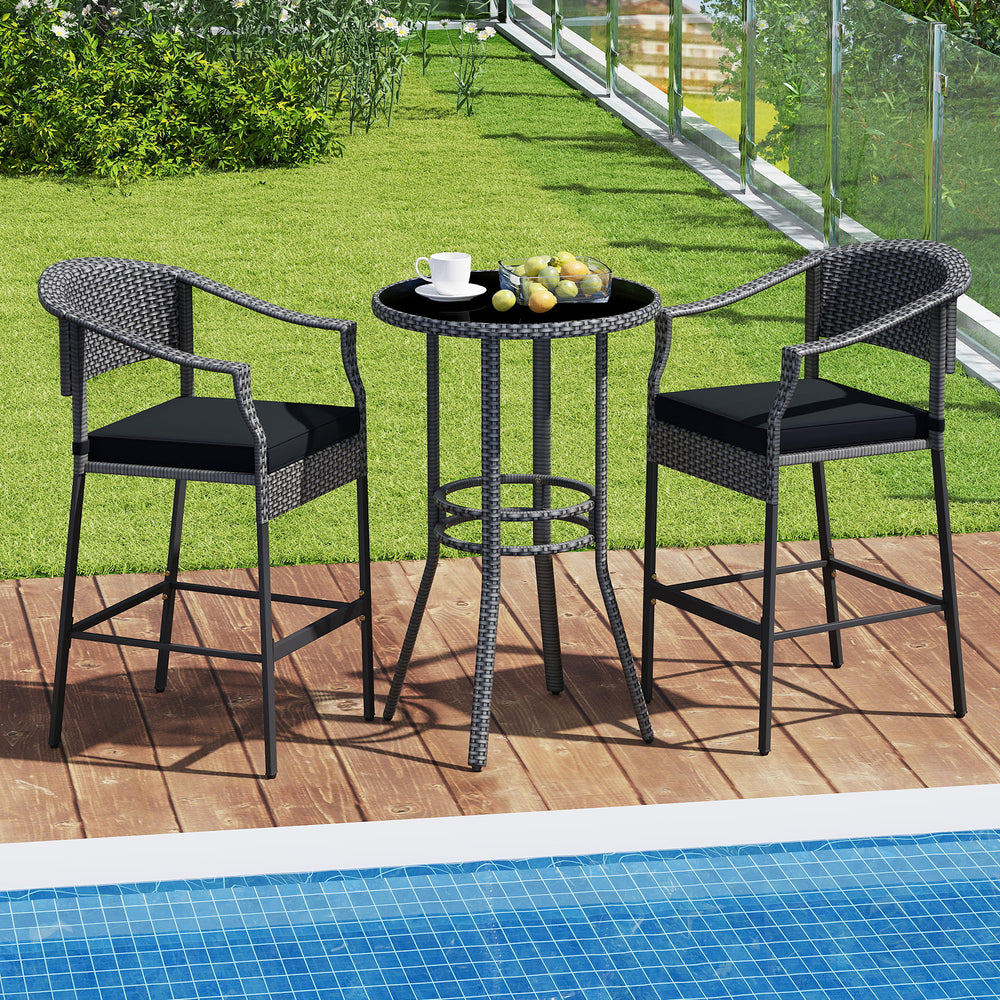 Hand-woven PE rattan for long-lasting use and much elegance<br>Seat cushions with soft fillings bring you optimal comfort<br>Zippered cushion covers are simple to detach and maintain<br>Fixing ties prevent the cushions from moving around<br>Reinforced met
