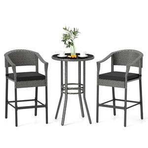 Hand-woven PE rattan for long-lasting use and much elegance<br>Seat cushions with soft fillings bring you optimal comfort<br>Zippered cushion covers are simple to detach and maintain<br>Fixing ties prevent the cushions from moving around<br>Reinforced met
