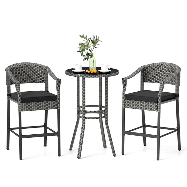 Hand-woven PE rattan for long-lasting use and much elegance<br>Seat cushions with soft fillings bring you optimal comfort<br>Zippered cushion covers are simple to detach and maintain<br>Fixing ties prevent the cushions from moving around<br>Reinforced met