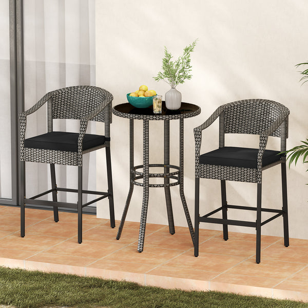 Hand-woven PE rattan for long-lasting use and much elegance<br>Seat cushions with soft fillings bring you optimal comfort<br>Zippered cushion covers are simple to detach and maintain<br>Fixing ties prevent the cushions from moving around<br>Reinforced met