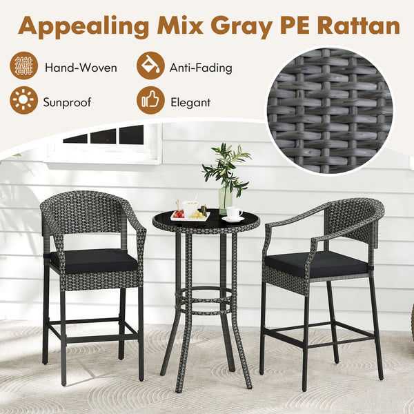 Hand-woven PE rattan for long-lasting use and much elegance<br>Seat cushions with soft fillings bring you optimal comfort<br>Zippered cushion covers are simple to detach and maintain<br>Fixing ties prevent the cushions from moving around<br>Reinforced met