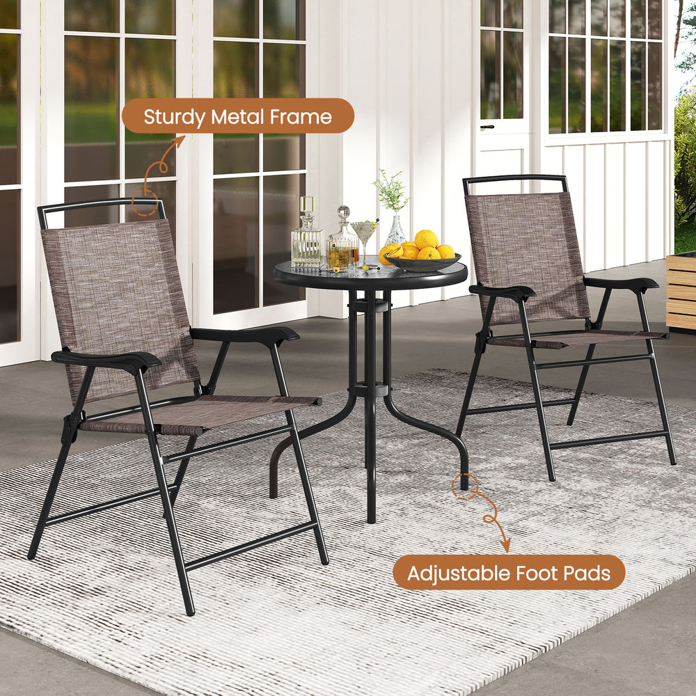 The selected fabric makes you feel breathable on summer days<br>The fabric is also quick-drying for long-lasting performance<br>The sturdy metal frame of the chairs and table provides durability and stability<br>Each patio chair can support up to 330 lbs 