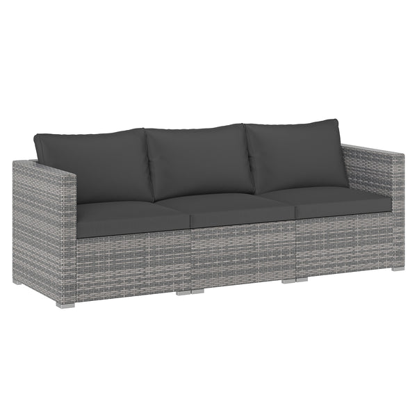 Hand-woven and sun-protective PE rattan for lasting use and beauty<br>Sponge-filled back and seat cushions offer additional coziness<br>Easy to remove and wash cushion covers with convenient zippers<br>Built-in armrests provide more support and relaxation