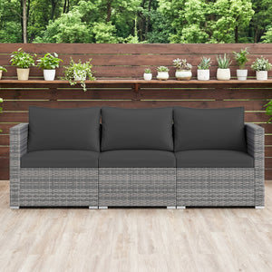 Hand-woven and sun-protective PE rattan for lasting use and beauty<br>Sponge-filled back and seat cushions offer additional coziness<br>Easy to remove and wash cushion covers with convenient zippers<br>Built-in armrests provide more support and relaxation