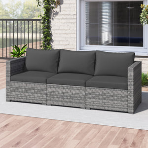 Hand-woven and sun-protective PE rattan for lasting use and beauty<br>Sponge-filled back and seat cushions offer additional coziness<br>Easy to remove and wash cushion covers with convenient zippers<br>Built-in armrests provide more support and relaxation