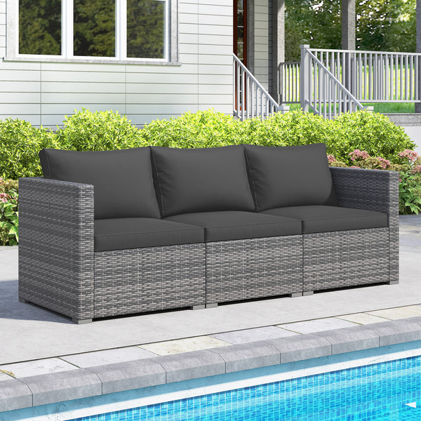 Hand-woven and sun-protective PE rattan for lasting use and beauty<br>Sponge-filled back and seat cushions offer additional coziness<br>Easy to remove and wash cushion covers with convenient zippers<br>Built-in armrests provide more support and relaxation
