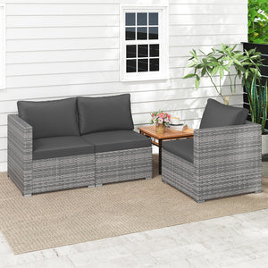 Hand-woven and sun-protective PE rattan for lasting use and beauty<br>Sponge-filled back and seat cushions offer additional coziness<br>Easy to remove and wash cushion covers with convenient zippers<br>Built-in armrests provide more support and relaxation