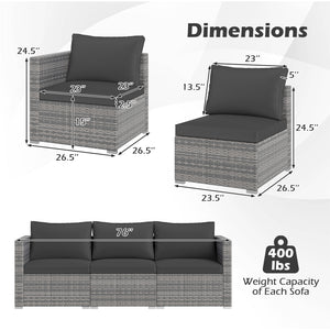 Hand-woven and sun-protective PE rattan for lasting use and beauty<br>Sponge-filled back and seat cushions offer additional coziness<br>Easy to remove and wash cushion covers with convenient zippers<br>Built-in armrests provide more support and relaxation