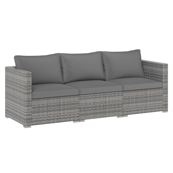 Hand-woven and sun-protective PE rattan for lasting use and beauty<br>Sponge-filled back and seat cushions offer additional coziness<br>Easy to remove and wash cushion covers with convenient zippers<br>Built-in armrests provide more support and relaxation