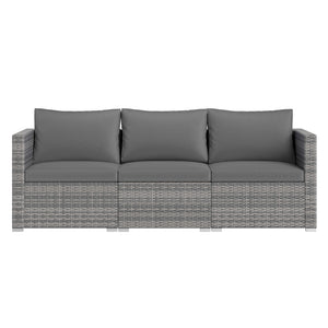 Hand-woven and sun-protective PE rattan for lasting use and beauty<br>Sponge-filled back and seat cushions offer additional coziness<br>Easy to remove and wash cushion covers with convenient zippers<br>Built-in armrests provide more support and relaxation