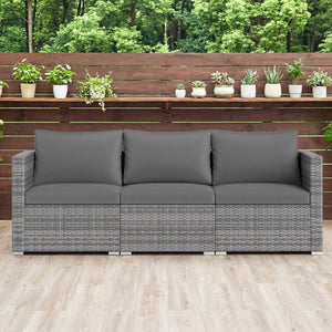 Hand-woven and sun-protective PE rattan for lasting use and beauty<br>Sponge-filled back and seat cushions offer additional coziness<br>Easy to remove and wash cushion covers with convenient zippers<br>Built-in armrests provide more support and relaxation