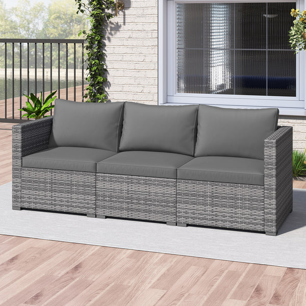 Hand-woven and sun-protective PE rattan for lasting use and beauty<br>Sponge-filled back and seat cushions offer additional coziness<br>Easy to remove and wash cushion covers with convenient zippers<br>Built-in armrests provide more support and relaxation
