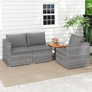 Hand-woven and sun-protective PE rattan for lasting use and beauty<br>Sponge-filled back and seat cushions offer additional coziness<br>Easy to remove and wash cushion covers with convenient zippers<br>Built-in armrests provide more support and relaxation