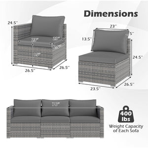 Hand-woven and sun-protective PE rattan for lasting use and beauty<br>Sponge-filled back and seat cushions offer additional coziness<br>Easy to remove and wash cushion covers with convenient zippers<br>Built-in armrests provide more support and relaxation