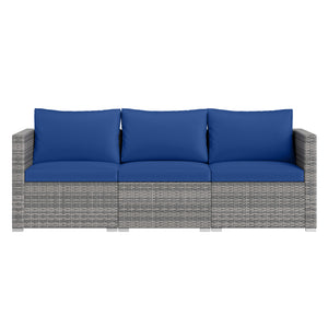 Hand-woven and sun-protective PE rattan for lasting use and beauty<br>Sponge-filled back and seat cushions offer additional coziness<br>Easy to remove and wash cushion covers with convenient zippers<br>Built-in armrests provide more support and relaxation