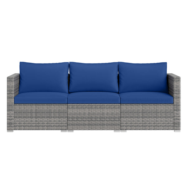 Hand-woven and sun-protective PE rattan for lasting use and beauty<br>Sponge-filled back and seat cushions offer additional coziness<br>Easy to remove and wash cushion covers with convenient zippers<br>Built-in armrests provide more support and relaxation