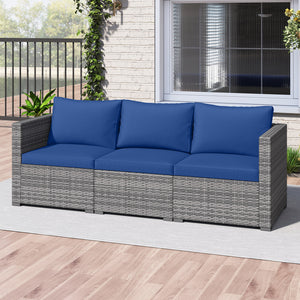 Hand-woven and sun-protective PE rattan for lasting use and beauty<br>Sponge-filled back and seat cushions offer additional coziness<br>Easy to remove and wash cushion covers with convenient zippers<br>Built-in armrests provide more support and relaxation