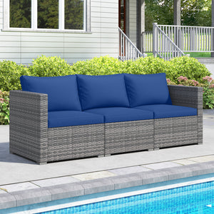 Hand-woven and sun-protective PE rattan for lasting use and beauty<br>Sponge-filled back and seat cushions offer additional coziness<br>Easy to remove and wash cushion covers with convenient zippers<br>Built-in armrests provide more support and relaxation
