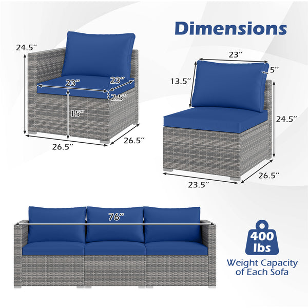Hand-woven and sun-protective PE rattan for lasting use and beauty<br>Sponge-filled back and seat cushions offer additional coziness<br>Easy to remove and wash cushion covers with convenient zippers<br>Built-in armrests provide more support and relaxation