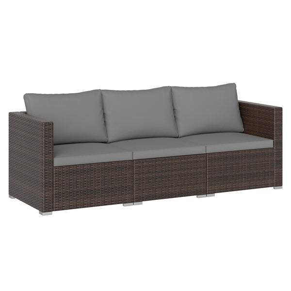 Hand-woven and sun-protective PE rattan for lasting use and beauty<br>Sponge-filled back and seat cushions offer additional coziness<br>Easy to remove and wash cushion covers with convenient zippers<br>Built-in armrests provide more support and relaxation