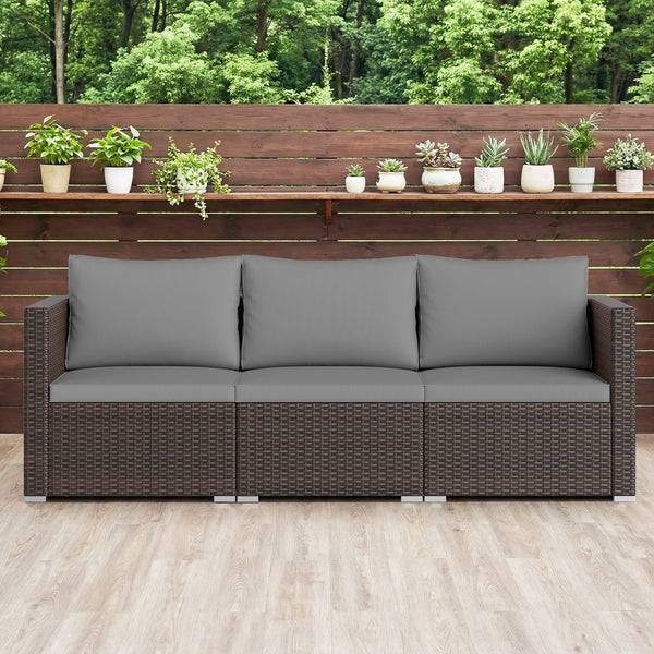 Hand-woven and sun-protective PE rattan for lasting use and beauty<br>Sponge-filled back and seat cushions offer additional coziness<br>Easy to remove and wash cushion covers with convenient zippers<br>Built-in armrests provide more support and relaxation
