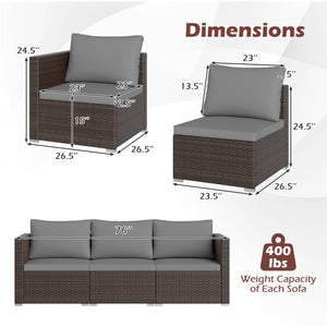 Hand-woven and sun-protective PE rattan for lasting use and beauty<br>Sponge-filled back and seat cushions offer additional coziness<br>Easy to remove and wash cushion covers with convenient zippers<br>Built-in armrests provide more support and relaxation