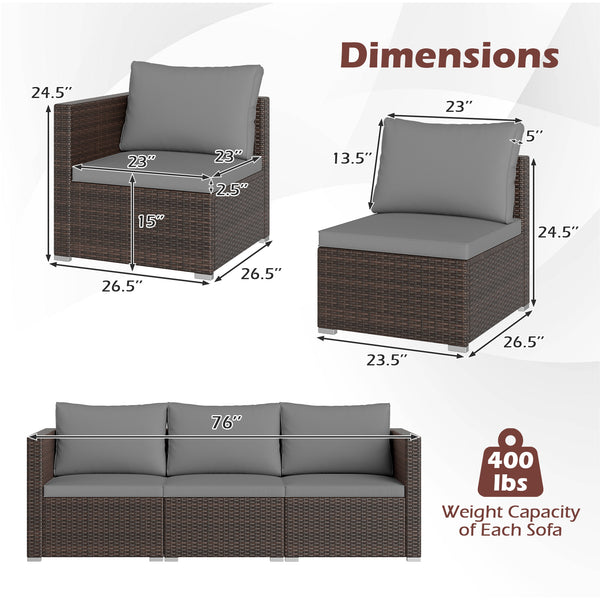 Hand-woven and sun-protective PE rattan for lasting use and beauty<br>Sponge-filled back and seat cushions offer additional coziness<br>Easy to remove and wash cushion covers with convenient zippers<br>Built-in armrests provide more support and relaxation