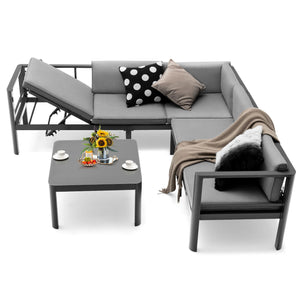 Will be delivered in 3 packages which may arrive in different times<br>Screw bag for the whole set is in box 3<br>3-seat sofa can be also transformed into a recliner with 6-position backrest<br>Comfortable to sit with elastic seat and back cushions<br>Zip