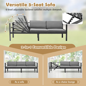 Will be delivered in 3 packages which may arrive in different times<br>Screw bag for the whole set is in box 3<br>3-seat sofa can be also transformed into a recliner with 6-position backrest<br>Comfortable to sit with elastic seat and back cushions<br>Zip