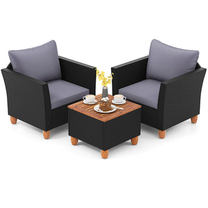 The heavy-duty steel frame adds sturdiness to the sofa set <br>Premium rattan is breathable and can serve for a long time <br>Soft sponge cushions will provide you excellent comfort <br>Cover with the zipper of the cushion is convenient to be washed <br>W