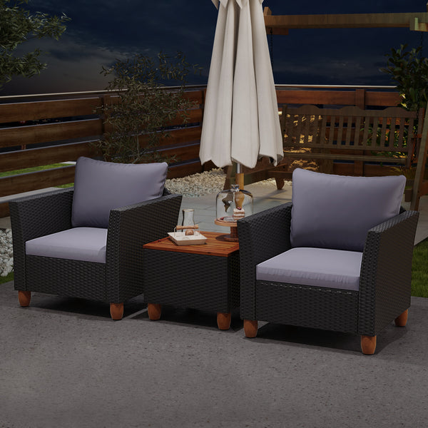 The heavy-duty steel frame adds sturdiness to the sofa set <br>Premium rattan is breathable and can serve for a long time <br>Soft sponge cushions will provide you excellent comfort <br>Cover with the zipper of the cushion is convenient to be washed <br>W
