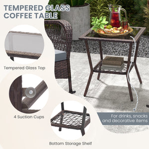 Rock smooth and safely with anti-slip mats and stoppers<br>Wrapped with premium PE rattan for elegance<br>Soft cushions and pillows make you more comfortable<br>Curved armrests for more coziness<br>Heavy-duty metal frame offers strong support<br>Smooth zi