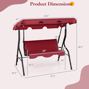 Brand new and high quality<br>Providing three comfortable seats<br>With a waterproof top canopy  protecting you from ultraviolet ray and drizzle<br>Black steel frame  durable and sturdy<br>Add comfort With seat and back cushion<br>Assembly needed and hard