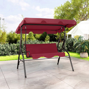 Brand new and high quality<br>Providing three comfortable seats<br>With a waterproof top canopy  protecting you from ultraviolet ray and drizzle<br>Black steel frame  durable and sturdy<br>Add comfort With seat and back cushion<br>Assembly needed and hard