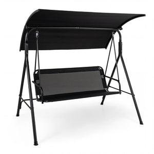 Adjustable canopy for customized shade throughout the day<br>Selected polyester fabric is sun-protective for lasting use<br>Breathable mesh fabric for cool and comfortable seating<br>3-seat design for relaxing with family and friends<br>Heavy-duty metal f