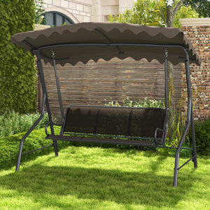 Constructed of robust metal frame for strong support<br>Load up to 1100 lbs  accommodating 3 people<br>Canopy can be adjusted for maximum sunshade<br>61" wide seat for family relaxation<br>Premium seat and back fabric is breathable to sit<br>Reinforced sp