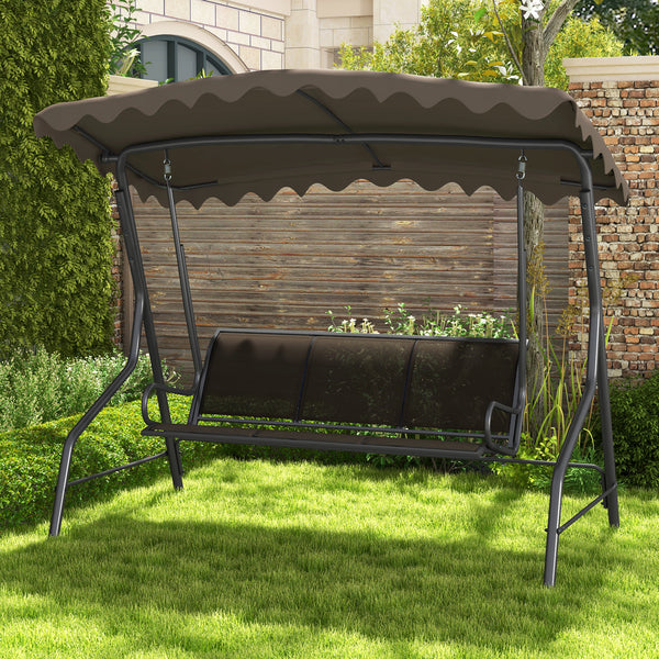 Constructed of robust metal frame for strong support<br>Load up to 1100 lbs  accommodating 3 people<br>Canopy can be adjusted for maximum sunshade<br>61" wide seat for family relaxation<br>Premium seat and back fabric is breathable to sit<br>Reinforced sp