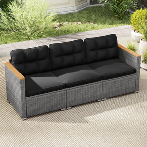 Ensure both beauty and longevity with hand-woven PE rattan<br>Its fade-resistant and sun-protective features for long-lasting use<br>3-person spacious seating ensures everyone has room to stretch out<br>Soft cushions with high-density sponges for a comfy 