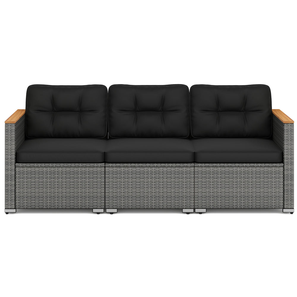 Ensure both beauty and longevity with hand-woven PE rattan<br>Its fade-resistant and sun-protective features for long-lasting use<br>3-person spacious seating ensures everyone has room to stretch out<br>Soft cushions with high-density sponges for a comfy 