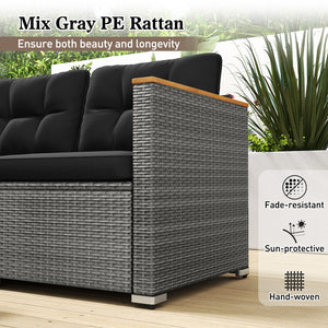 Ensure both beauty and longevity with hand-woven PE rattan<br>Its fade-resistant and sun-protective features for long-lasting use<br>3-person spacious seating ensures everyone has room to stretch out<br>Soft cushions with high-density sponges for a comfy 