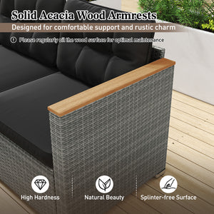 Ensure both beauty and longevity with hand-woven PE rattan<br>Its fade-resistant and sun-protective features for long-lasting use<br>3-person spacious seating ensures everyone has room to stretch out<br>Soft cushions with high-density sponges for a comfy 