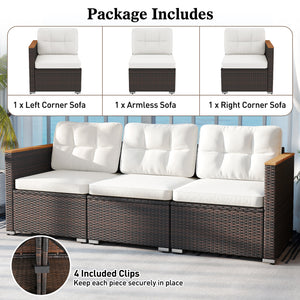 Ensure both beauty and longevity with hand-woven PE rattan<br>Its fade-resistant and sun-protective features for long-lasting use<br>3-person spacious seating ensures everyone has room to stretch out<br>Soft cushions with high-density sponges for a comfy 