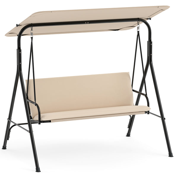 The heavy-duty metal frame ensures 800 lbs/360 kg loading capacity<br>A powder-coated finish helps resist wear in outdoor conditions<br>Non-slip foot pads reduce shifting during gentle swinging motion<br>Strong spring hooks support smooth movement with re