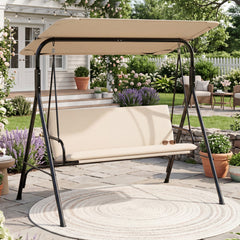 The heavy-duty metal frame ensures 800 lbs/360 kg loading capacity<br>A powder-coated finish helps resist wear in outdoor conditions<br>Non-slip foot pads reduce shifting during gentle swinging motion<br>Strong spring hooks support smooth movement with re