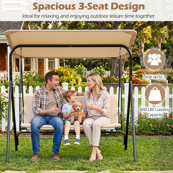 The heavy-duty metal frame ensures 800 lbs/360 kg loading capacity<br>A powder-coated finish helps resist wear in outdoor conditions<br>Non-slip foot pads reduce shifting during gentle swinging motion<br>Strong spring hooks support smooth movement with re