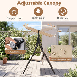The heavy-duty metal frame ensures 800 lbs/360 kg loading capacity<br>A powder-coated finish helps resist wear in outdoor conditions<br>Non-slip foot pads reduce shifting during gentle swinging motion<br>Strong spring hooks support smooth movement with re