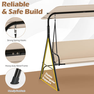 The heavy-duty metal frame ensures 800 lbs/360 kg loading capacity<br>A powder-coated finish helps resist wear in outdoor conditions<br>Non-slip foot pads reduce shifting during gentle swinging motion<br>Strong spring hooks support smooth movement with re