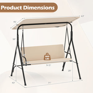 The heavy-duty metal frame ensures 800 lbs/360 kg loading capacity<br>A powder-coated finish helps resist wear in outdoor conditions<br>Non-slip foot pads reduce shifting during gentle swinging motion<br>Strong spring hooks support smooth movement with re