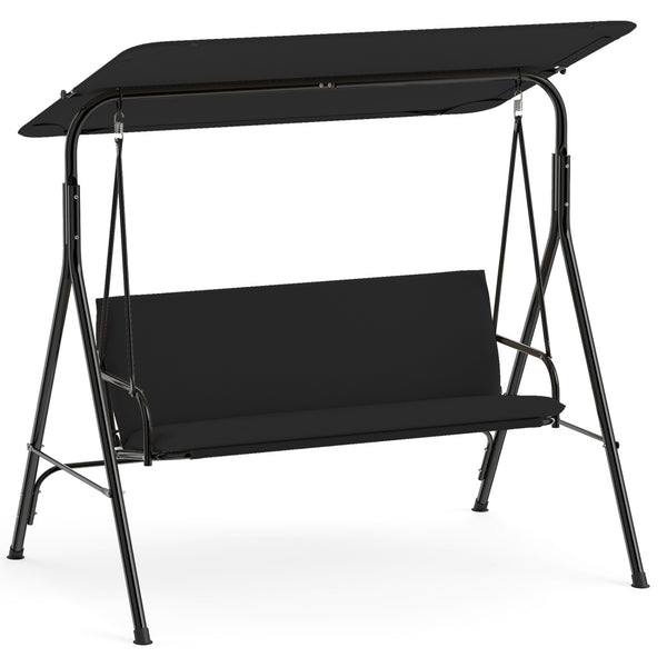 The heavy-duty metal frame ensures 800 lbs/360 kg loading capacity<br>A powder-coated finish helps resist wear in outdoor conditions<br>Non-slip foot pads reduce shifting during gentle swinging motion<br>Strong spring hooks support smooth movement with re